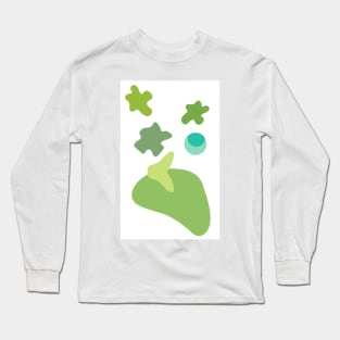 Blue Green Abstract Long Sleeve T-Shirt